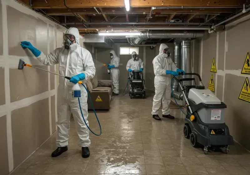 Basement Moisture Removal and Structural Drying process in Limerick, ME